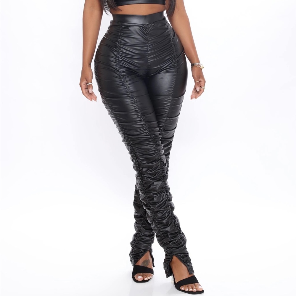 Fashion Nova Black Ruched Pants